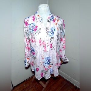 Zac & Rachel Linen Floral Blouse